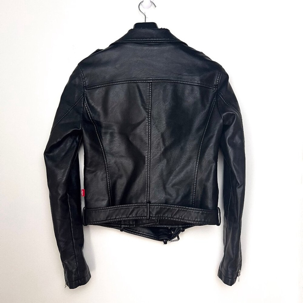Levi's Women's Belted Faux Leather Moto Jacket Black Size S - Picture 4 of 10
